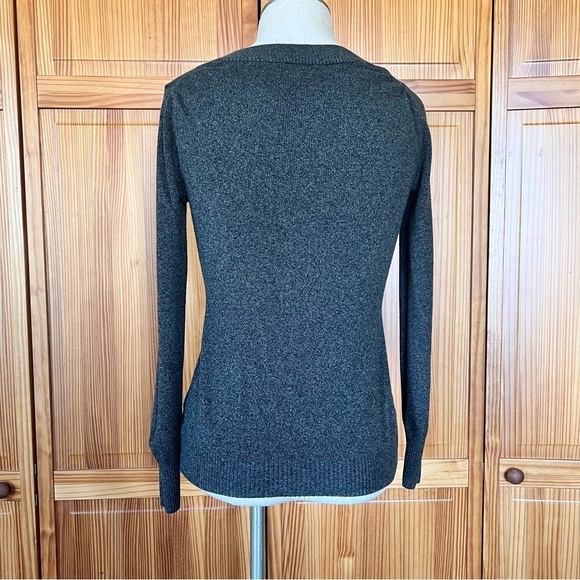 Express Large Green Black Marled Vneck Sweater Cotton Blend - Picture 4 of 7